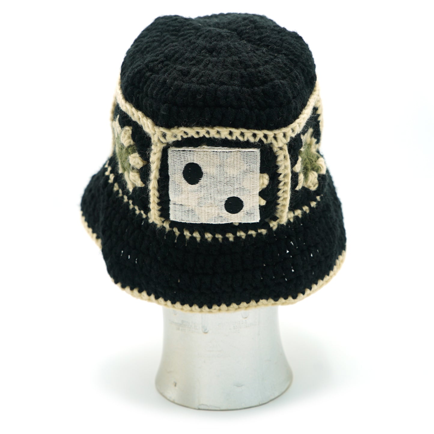Knitted Dice Bucket Hat (Black)
