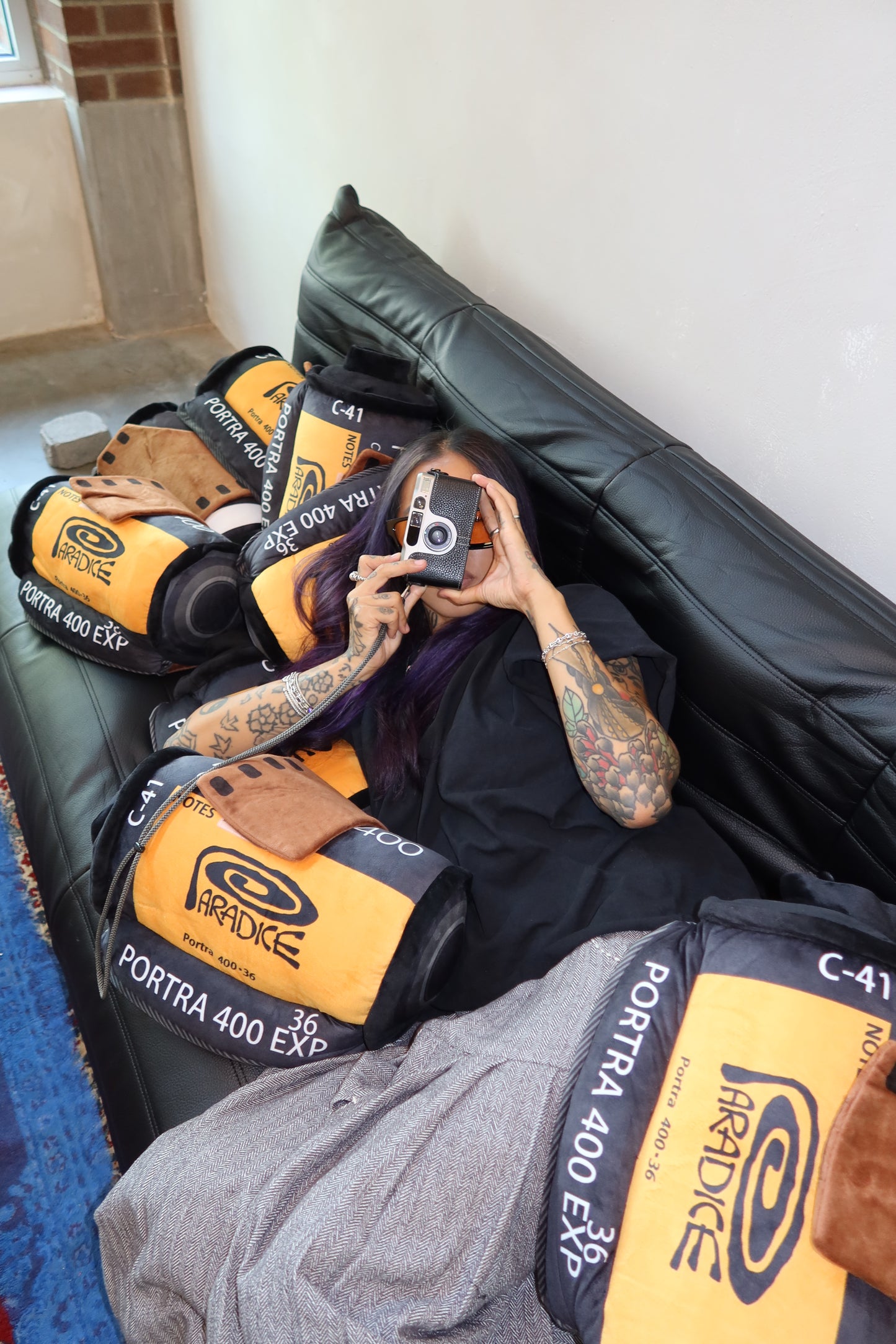 Jumbo Film Roll Pillow (w/ Shoulder Bag)