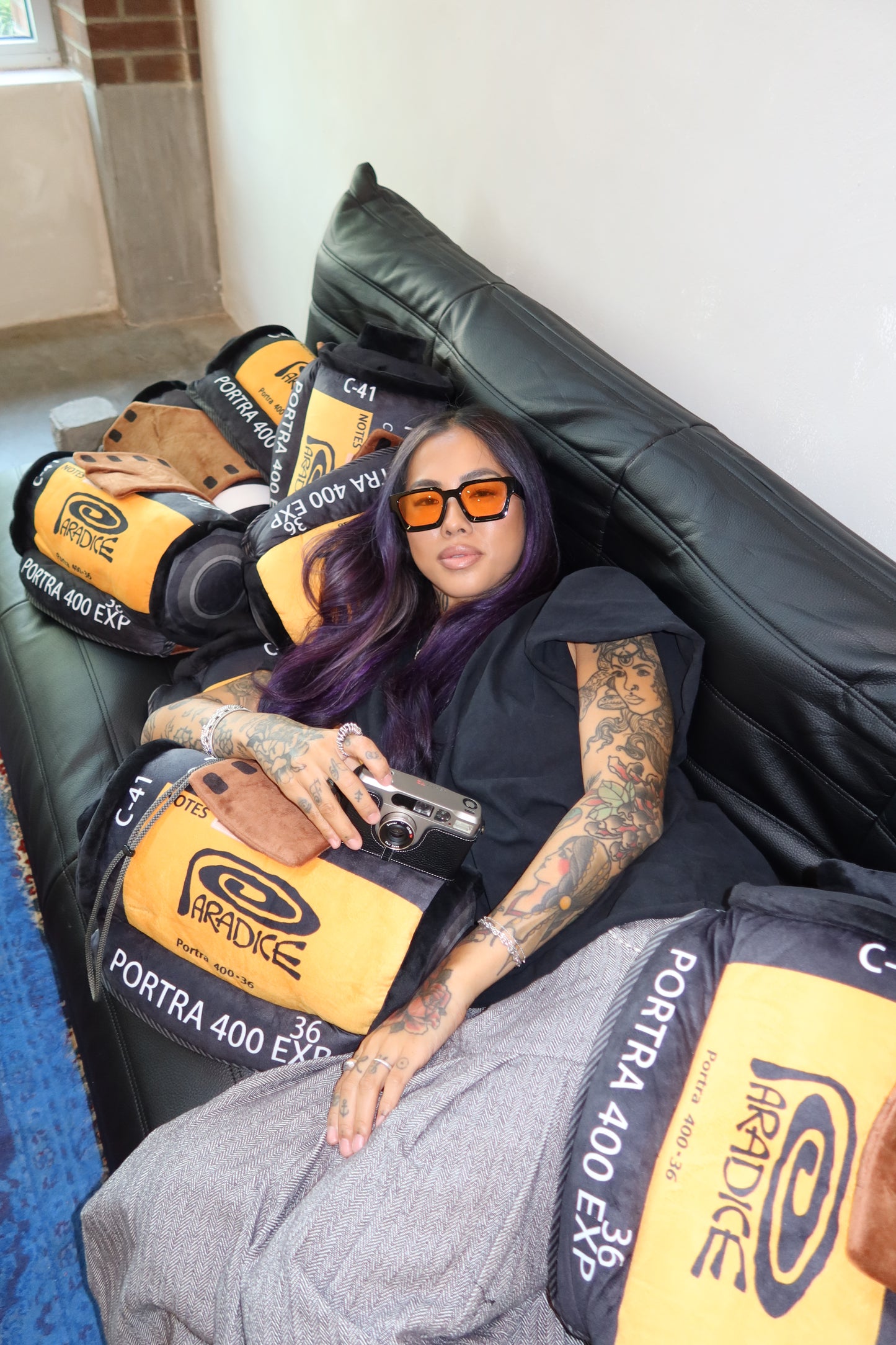 Jumbo Film Roll Pillow (w/ Shoulder Bag)